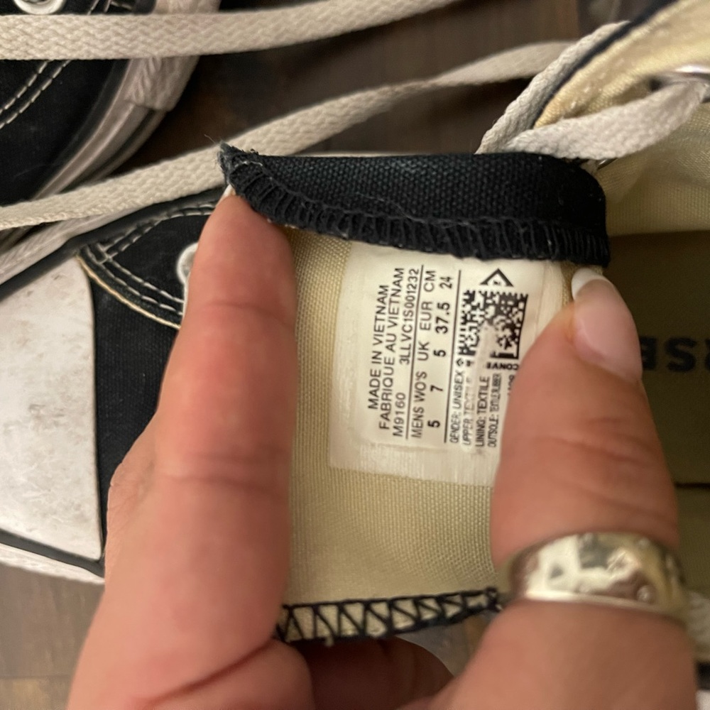 Converse black and white high top